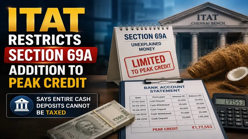 ITAT Restricts Section 69A Addition to Peak Credit, Says Entire Cash Deposits Cannot Be Taxed