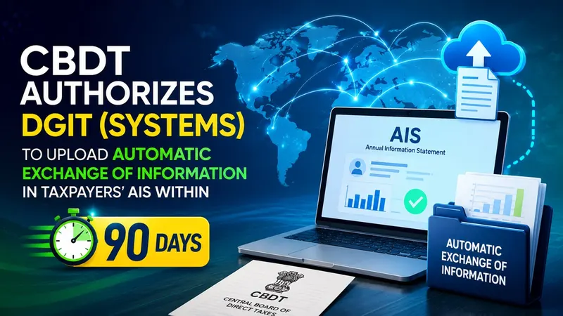 CBDT Authorises DGIT (Systems) to Upload Automatic Exchange of Information in Taxpayers' AIS Within 90 Days