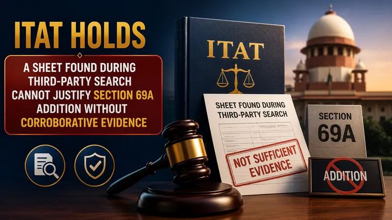 ITAT Holds A Sheet Found During Third-Party Search Cannot Justify Section 69A Addition Without Corroborative Evidence