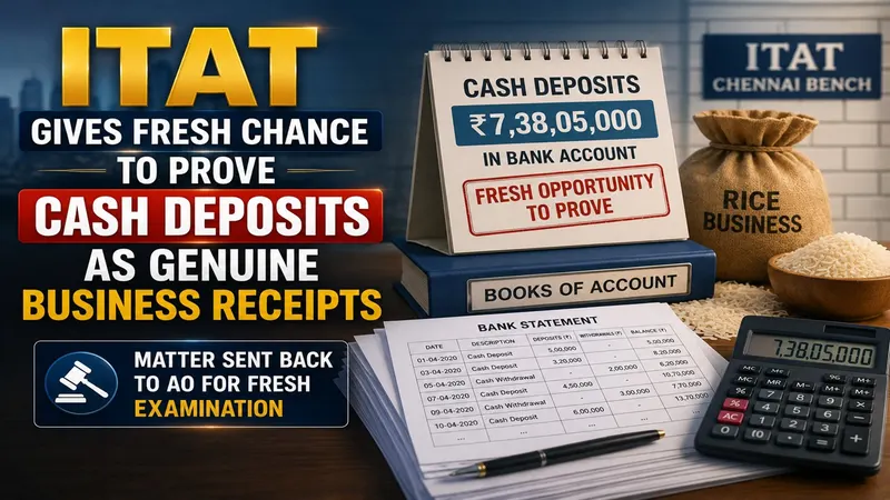 ITAT Grants Fresh Opportunity to Prove Rs 7.38 Crore Cash Deposits as Business Receipts