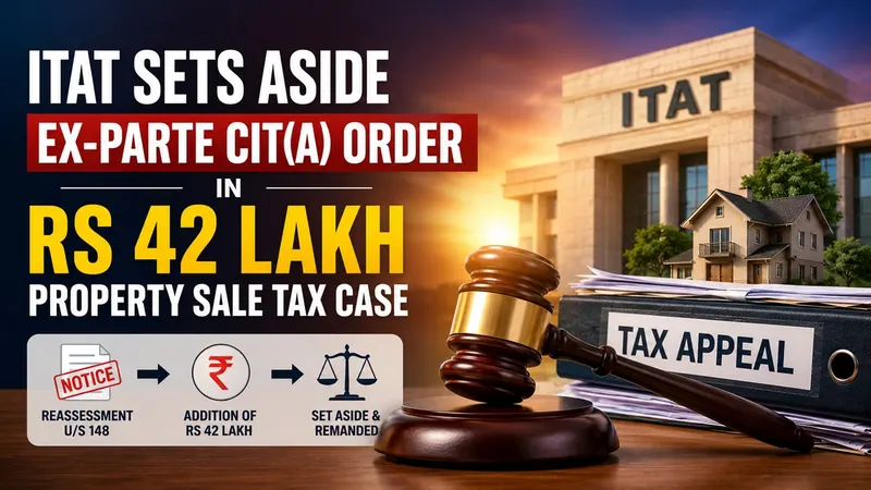 ITAT Sets Aside Ex-Parte CIT(A) Order in Rs 42 Lakh Property Sale Tax Case