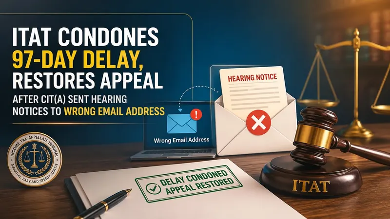 ITAT Condones 97-Day Delay, Restores Appeal After CIT(A) Sent Hearing Notices to Wrong Email Address