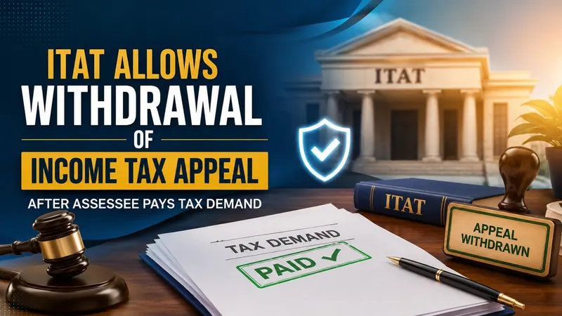 ITAT Allows Withdrawal of Income Tax Appeal After Assessee Pays Tax Demand