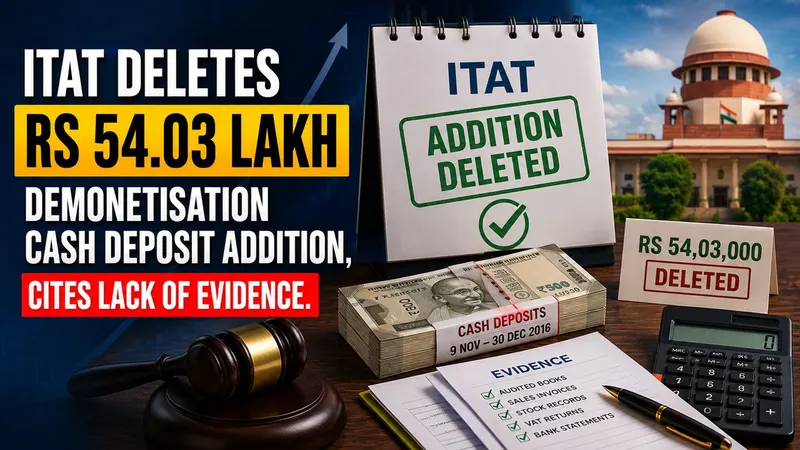 ITAT Deletes Rs 54.03 Lakh Demonetisation Cash Deposit Addition, Cites Lack of Evidence