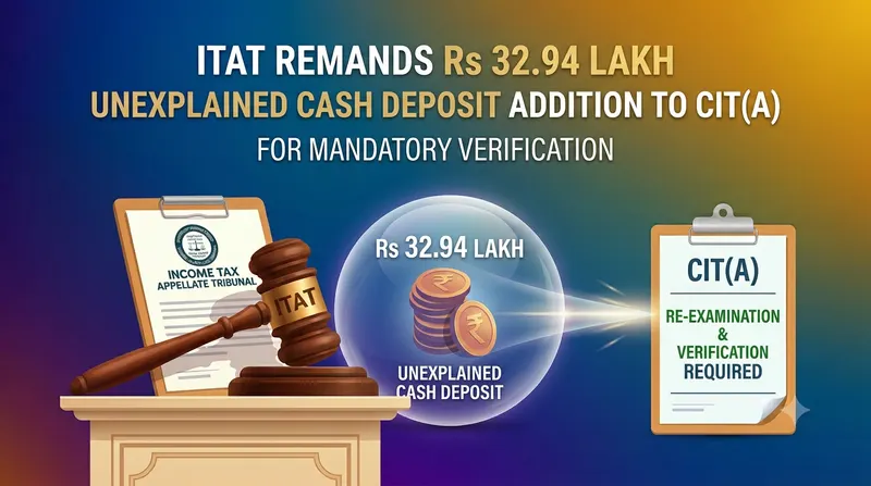 ITAT Remands Rs 32.94 Lakh Unexplained Cash Deposit Addition to CIT(A)