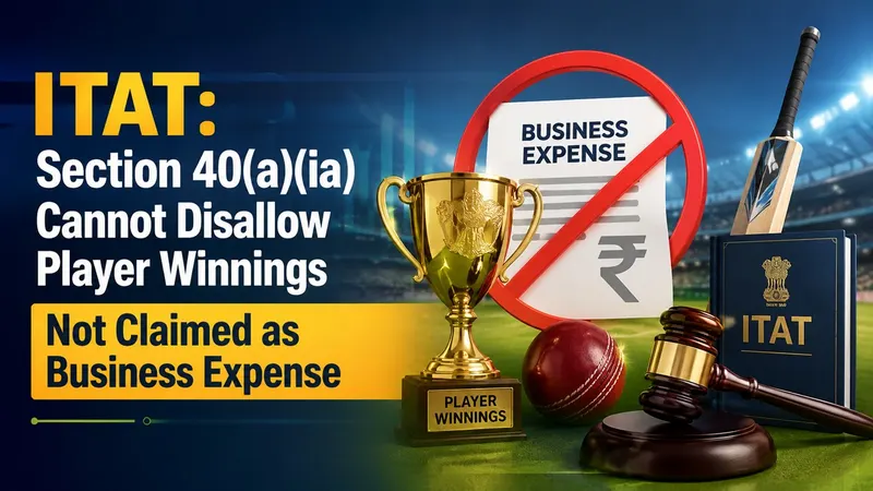 ITAT: Section 40(a)(ia) Cannot Disallow Player Winnings Not Claimed as Business Expense
