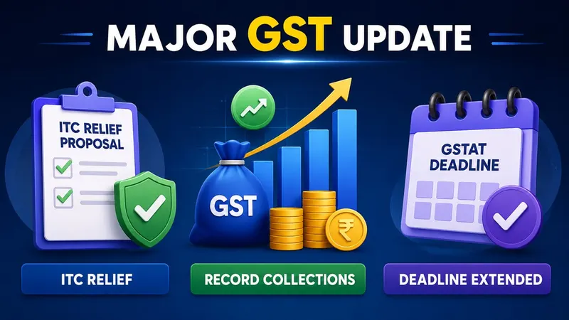 Major GST Update: ITC Relief Proposal, Record GST Collections & GSTAT Deadline Extended