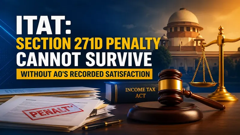 ITAT: Section 271D Penalty Cannot Survive Without AO's Recorded Satisfaction