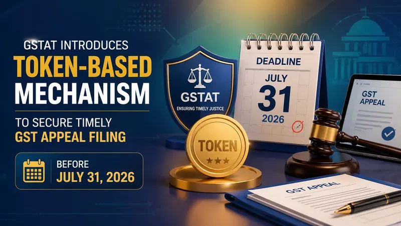 GSTAT Introduces Token-Based Mechanism to Secure Timely GST Appeal Filing Before July 31, 2026