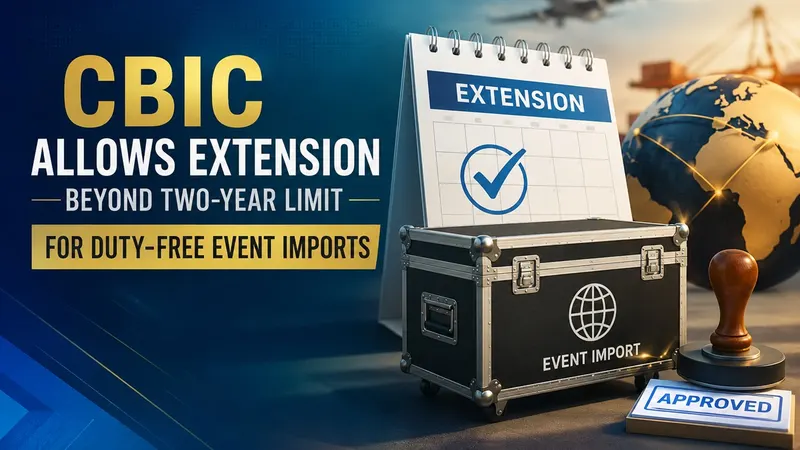 CBIC Allows Extension Beyond Two-Year Re-Export Limit for Duty-Free Event Imports