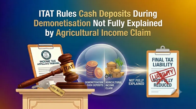ITAT Rules Cash Deposits During Demonetisation Not Fully Explained by Agricultural Income Claim