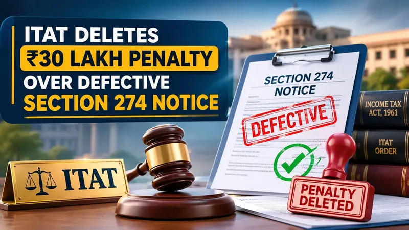 ITAT Deletes Rs 30 Lakh Penalty Over Defective Section 274 Notice