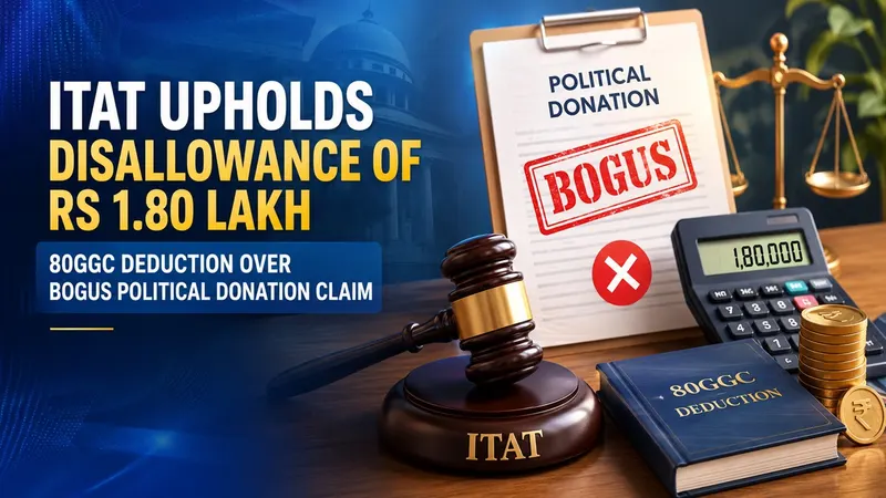 ITAT Upholds Disallowance of Rs 1.80 Lakh 80GGC Deduction Over Bogus Political Donation Claim