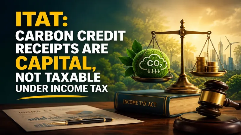 ITAT: Carbon Credit Receipts Are Capital, Not Taxable Under Income Tax