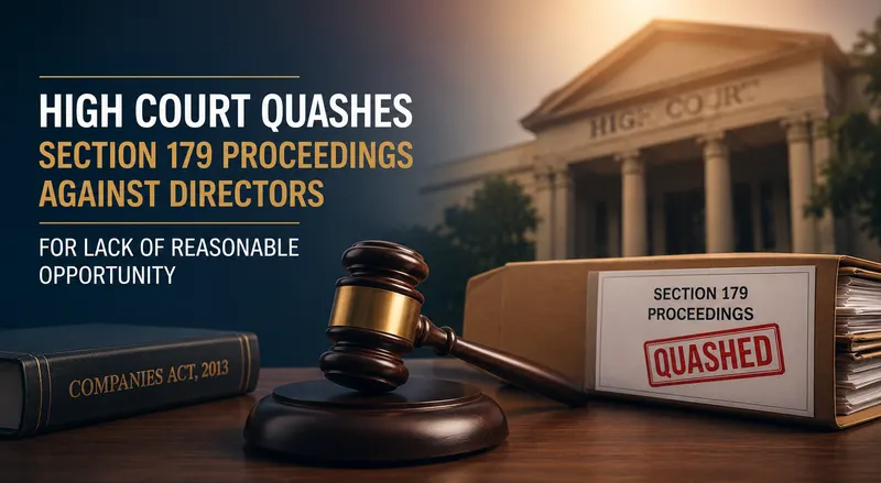 High Court Quashes Section 179 Proceedings Against Directors for Lack of Reasonable Opportunity 