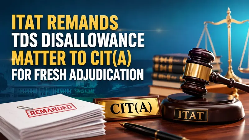 ITAT Remands TDS Disallowance Matter to CIT(A) for Fresh Adjudication