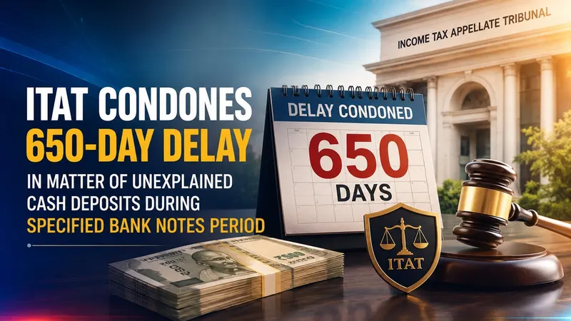 ITAT Condones 650-Day Delay in Matter of Unexplained Cash Deposits During Specified Bank Notes Period