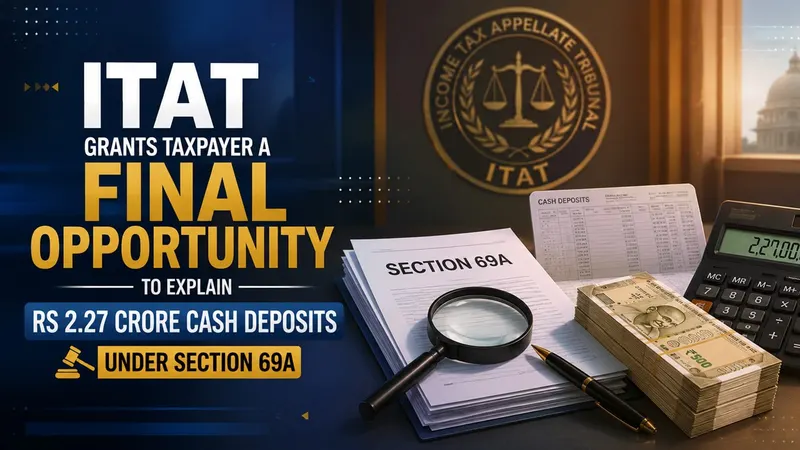 ITAT Grants Taxpayer a Final Opportunity to Explain Rs 2.27 Crore Cash Deposits Under Section 69A
