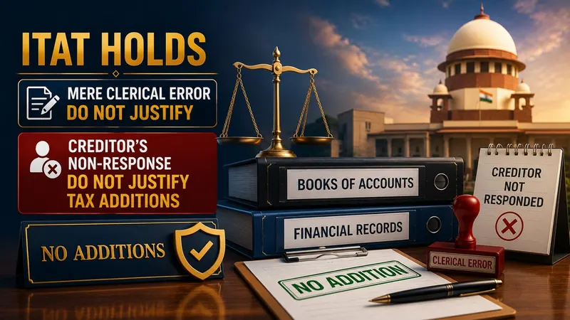 ITAT Holds Mere Clerical Error and Creditor’s Non-Response Do Not Justify Tax Additions