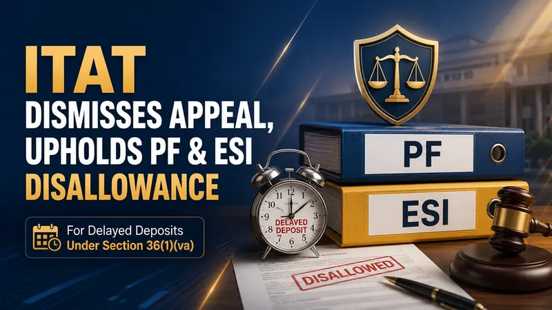 ITAT Dismisses Appeal, Upholds PF and ESI Disallowance for Delayed Deposits Under Section 36(1)(va)
