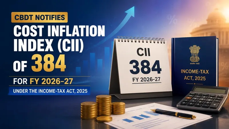 CBDT Notifies Cost Inflation Index (CII) of 384 for FY 2026–27 Under the Income-tax Act, 2025