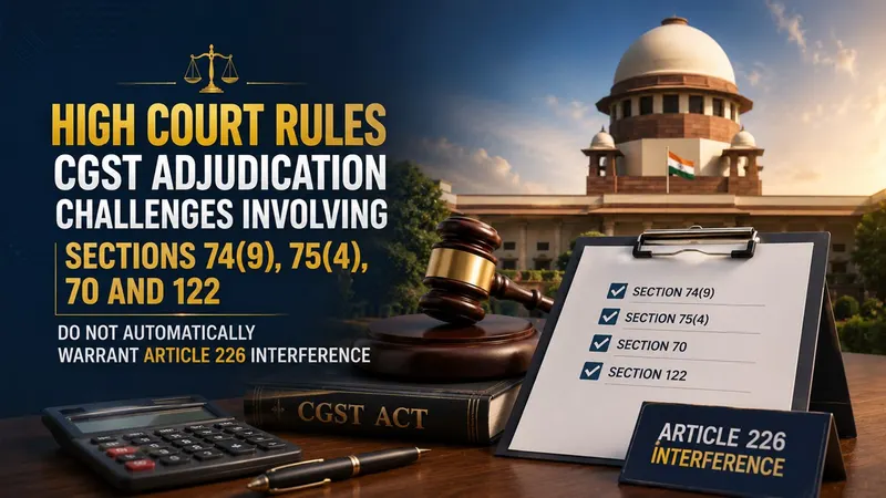 High Court rules CGST Adjudication Challenges Involving Sections 74(9), 75(4), 70 and 122 Do Not Automatically Warrant Article 226 Interference