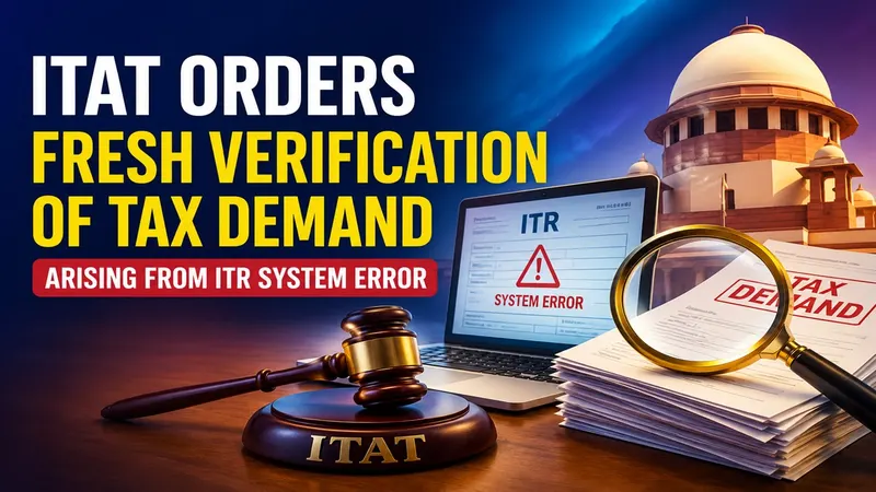 ITAT Orders Fresh Verification of Tax Demand Arising from ITR System Error