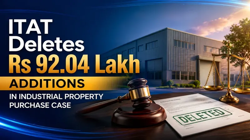 ITAT Deletes Rs 92.04 Lakh Additions in Industrial Property Purchase Case