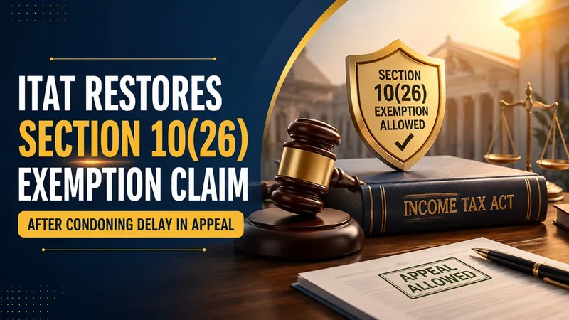 ITAT Restores Section 10(26) Exemption Claim After Condoning Delay in Appeal