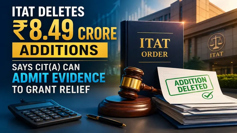 ITAT Deletes Rs 8.49 Crore Additions, Says CIT(A) Can Admit Evidence to Grant Relief