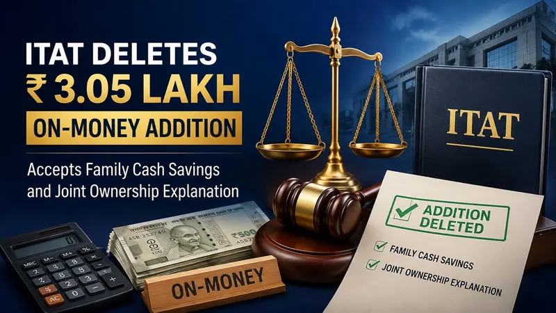 ITAT Deletes Rs 3.05 Lakh On-Money Addition, Accepts Family Cash Savings and Joint Ownership Explanation