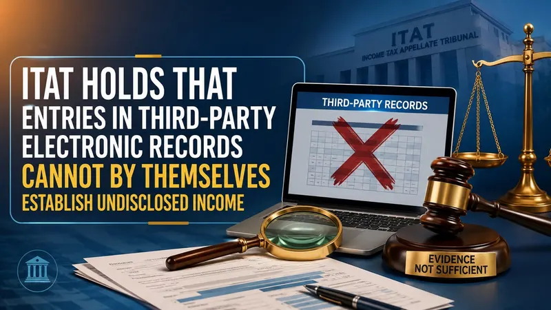 ITAT Holds Entries in Third-Party Electronic Records Cannot by Themselves Establish Undisclosed Income