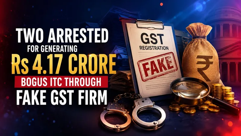 Two Arrested for Generating Rs 4.17 Crore Bogus ITC Through Fake GST Firm