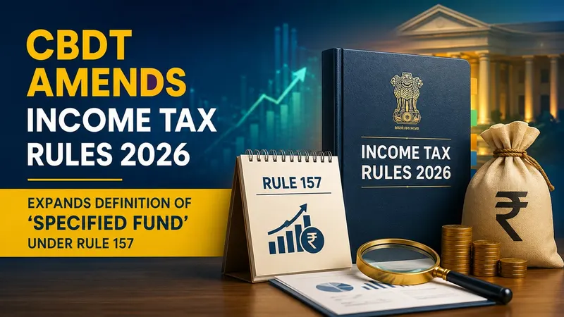 CBDT Amends Income Tax Rules 2026, Expands Definition of ‘Specified Fund’ Under Rule 157