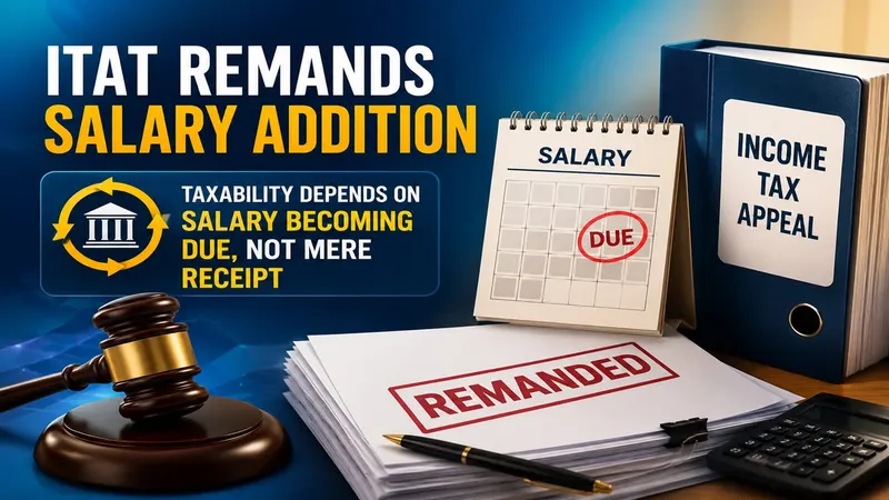ITAT Remands Salary Addition, Says Taxability Depends on Salary Becoming Due, Not Mere Receipt