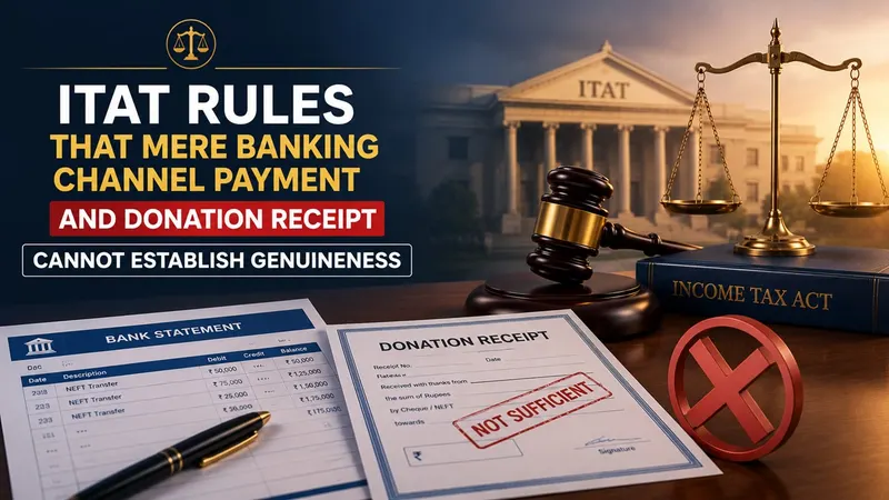 ITAT Rules That Mere Banking Channel Payment and Donation Receipt Cannot Establish Genuineness