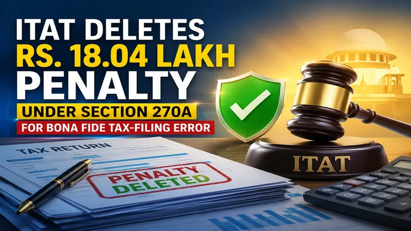 ITAT Deletes Rs. 18.04 Lakh Penalty Under Section 270A for Bona Fide Tax-Filing Error
