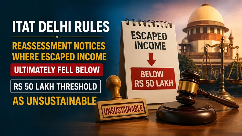 ITAT Rules Reassessment Notices Where Escaped Income Ultimately Fell Below Rs 50 Lakh Threshold as Unsustainable