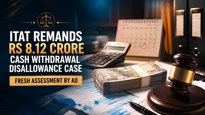 ITAT Remands Rs 8.12 Crore Cash Withdrawal Disallowance Case to AO for Fresh Assessment