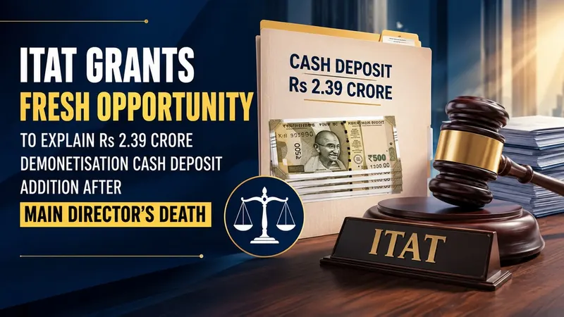 ITAT Grants Fresh Opportunity to Explain Rs 2.39 Crore Demonetisation Cash Deposit Addition After Main Director’s Death