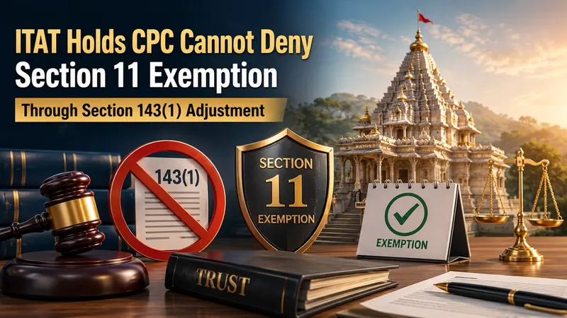ITAT Holds CPC Cannot Deny Section 11 Exemption Through Section 143(1) Adjustment