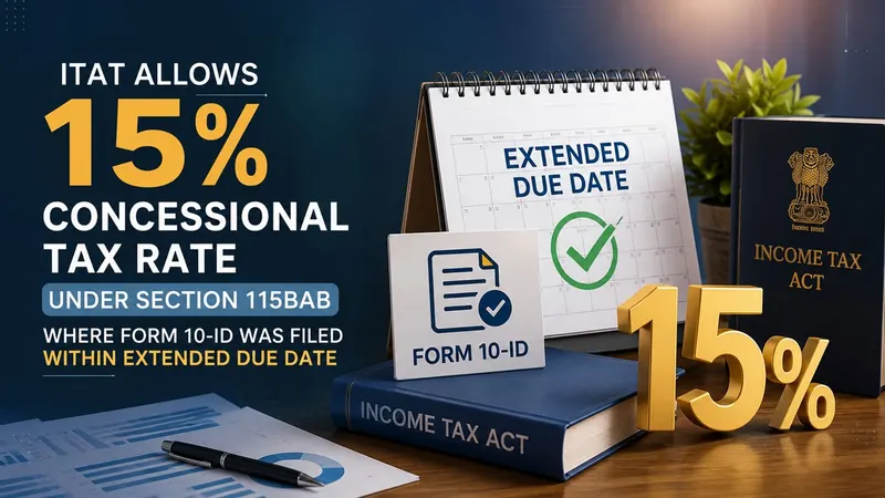 ITAT Allows 15% Concessional Tax Rate Under Section 115BAB Where Form 10-ID Was Filed Within Extended Due Date