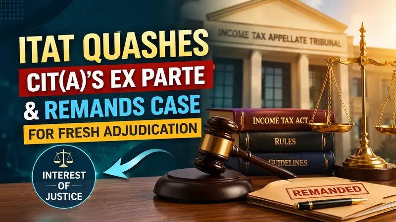 ITAT Quashes CIT(A)'s Ex Parte and Remands Case for Fresh Adjudication Citing Interest of Justice