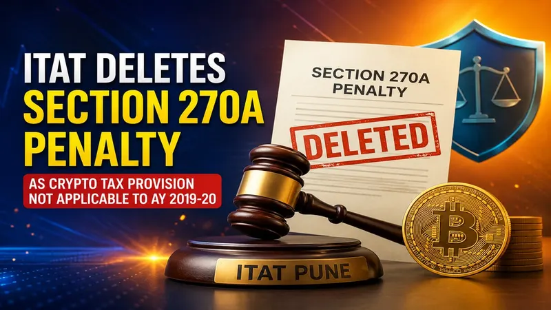 ITAT Deletes Section 270A Penalty as Crypto Tax Provision Not Applicable to AY 2019-20