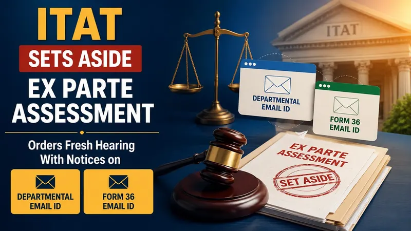ITAT Sets Aside Ex Parte Assessment, Orders Fresh Hearing With Notices on Both Departmental and Form 36 Email IDs