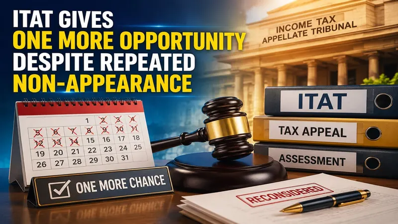 ITAT Gives One More Opportunity Despite Repeated Non-Appearance