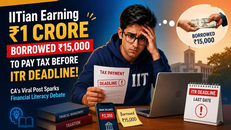 IITian Earning Rs 1 Crore Borrowed Rs 15,000 to Pay Tax Before ITR Deadline, CA's Viral Post Sparks Financial Literacy Debate