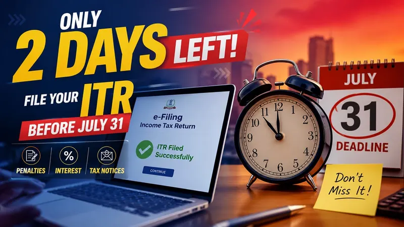 Only 2 Days Left! File Your ITR Before July 31 or Face Penalties, Interest, and Tax Notices