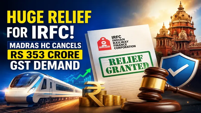 Huge Relief for IRFC! Madras HC Cancels Rs 353 Crore GST Demand