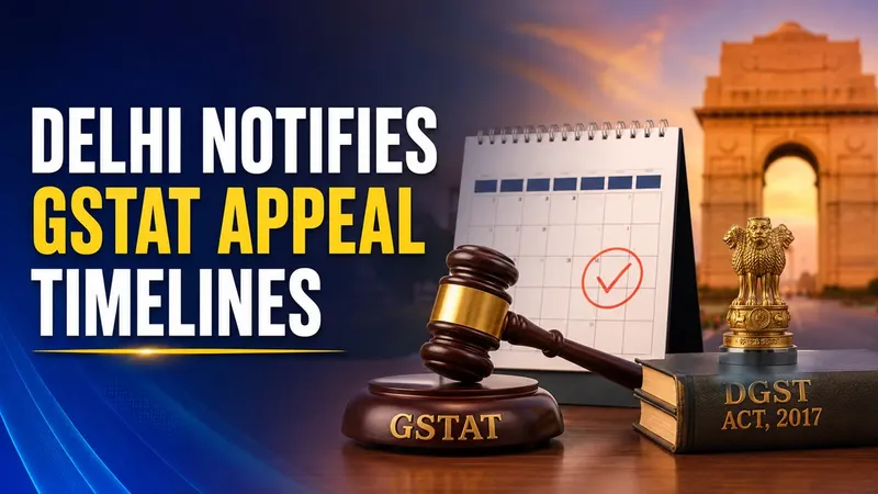 Delhi Govt Notifies Timeline for Filing GST Appellate Tribunal Appeals Under DGST Act